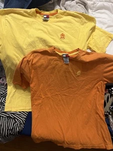Tommy Hilfiger Women’s Vintage T Shirts Lots Of 2 Sz XL Orange Yellow - Picture 1 of 6