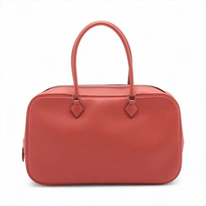 Hermès Plume 28 Veau Epsom Rouge pivoine Silver Metal Fittings □Q:2013 - Picture 1 of 14
