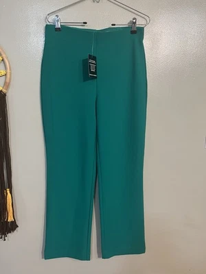Boston правильный шикарный зеленый женщин брюки укороченный прямой нейлона M эластичный новый с Ярлыками - Изображение 1 из 4