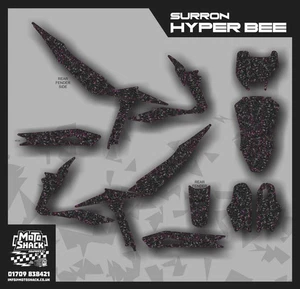 Kit Grafica Viola Carbonio Forgiato per Adesivo Sur-Ron Hyper Bee Surron Wrap - Foto 1 di 3