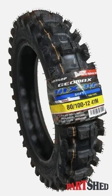 Dunlop MX34 80/100-12 Rear Tire Honda CRF110 Kawasaki KLX110 Yamaha TTR110 Tire - Image 1 of 4
