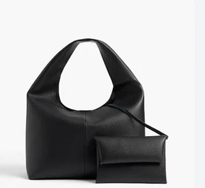 Witchery Black Poppy Tote Bag Large - As New - Picture 1 of 5