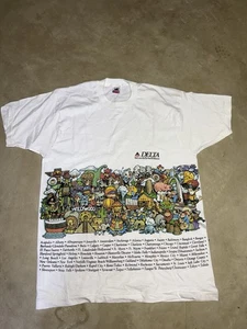 Vintage 90s Delta Airlines Cartoon Cities Single Stitch Tee USA Made Size XL - Bild 1 von 5