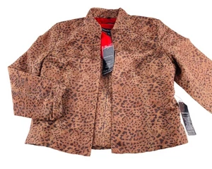Pamela McCoy Damen Leopardenmuster Jacke mit Shell 2 Stück Größe Large Neu mit Etikett - Bild 1 von 10