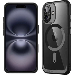 Custodia cellulare per iPhone 16 Supcase case cover custodia foderale trasparente-nero - Foto 1 di 12