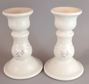 Pfaltzgraff Heirloom Taper Candlestick Candle Holders Pair 5" Tall - Picture 1 of 3