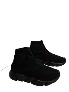 Jeffrey Campbell Black Textile Chunky Style Pull On Ankle Shoes 6.5M - Picture 1 of 9