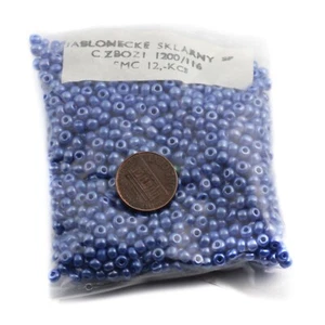 105g Czech vintage blue lustre rondelle seed glass beads 3mm Jablonex - Picture 1 of 2