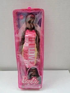 Barbie Fashionistas Doll #186, Curvy, Crimson Braids, Sleeveless Dress, New - Picture 1 of 6