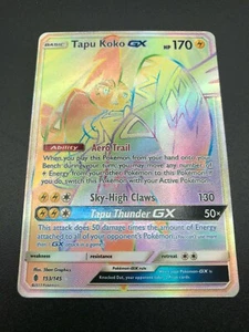 Tapu Koko GX 153/145 HYPER SECRET RARE Pokemon SM Guardians Rising NM HOLO 2017 - Picture 1 of 2