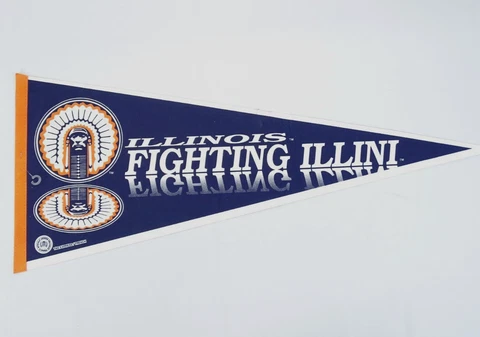 ILLINOIS FIGHTING ILLINI CHIEF ILLINIWEK MASCOT NCAA PENNANT Trench Tag Express Cover