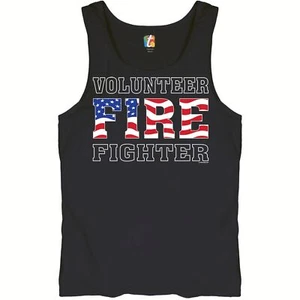 Volunteer Fire Fighter Tank Top Fire and Rescue Courage Patriotic Men's Top - Picture 1 of 21