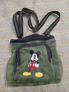 Green Canvas Disney Mickey Mouse Trading Pin Over the Shoulder Bag Disneyland - Picture 1 of 6
