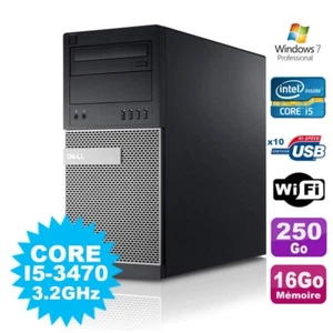PC tour DELL OptiPlex 7010 Core I5-3470 3.2Ghz 16Go Scheibe 250Go DVD Wifi Win 7 - Bild 1 von 1