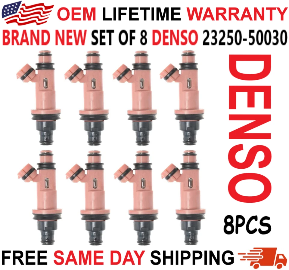 Brand NEW DENSO Set of 8 Fuel Injectors for 98-10 Lexus 4.0L V8 4.3L - Image 1 of 4