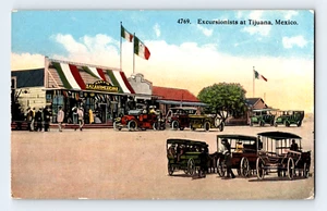 Excursionists at Tijuana Mexico  Antique Postcard (A18) - Picture 1 of 2