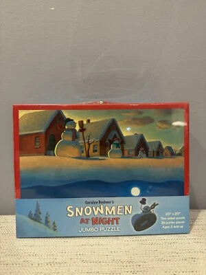 Muñeco de Nieve Noche Caralyn Buehner Grande Dos Caras De Colección Puzzle En Estuche 20x20 36 piezas Foto 1 de 4