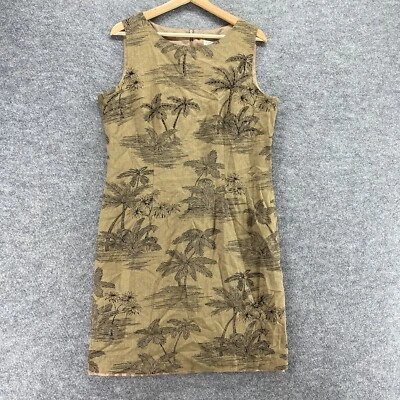 Coldwater Creek Dress Women M Medium Brown Floral Shift Midi Lined Zipper Casual - Image 1 of 4