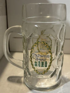 TAIWAN BEER 6 3/8 INCHES TALL CLEAR GLASS BEER MUG - Picture 1 of 14