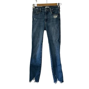 Paige Jeans Hoxton Ankle Skinny Jazlyn Destructed Size 26” Waist Sharkbite Hem - Picture 1 of 12