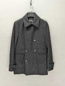Zweireihiger Woll Peacoat Herren klein anthrazit grau klassisch Hilfiger Denim - Bild 1 von 15