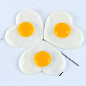 2 piezas huevos escalfados simulados artificiales fritos decoración realista - Imagen 1 de 12