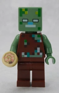 NEW LEGO | Minecraft Minifigure - Drowned Zombie w/ Nautilus Tile 21164 (2021) - Picture 1 of 4
