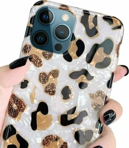 For iPhone 12 / 12 Pro (6.1") Hard TPU Rubber Case Cover Crystal Leopard Cheetah - Picture 1 of 9