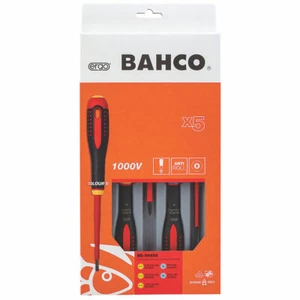 Bahco BE-9882SL ERGO 5 Piece Slim VDE Insulated Slotted & Pozi Screwdriver Set - Picture 1 of 2