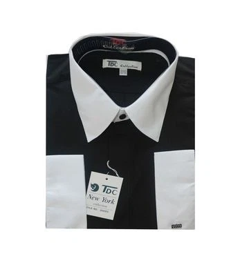 New Men's Stylish French Cuff Dress Shirt Two-Tone 10 + Colors M to 4X New 03F2 - Image 1 of 4