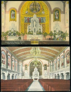 2 POSTALES - INTERIOR IGLESIA DE ST. EDWARDS, PALM BEACH, FL - Imagen 1 de 1