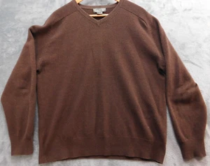 Daniel Cremieux 100% Cashmere Sweater Men's L Brown V-neck - Picture 1 of 12