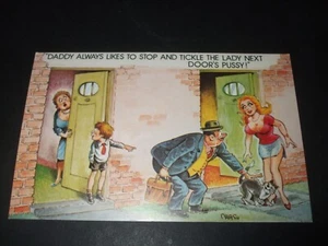 RUDE BAMFORTH Comic DAD LIKES TO TICKLE LADY NEXT DOOR'S PUSSY CAT INNUENDO - Picture 1 of 1