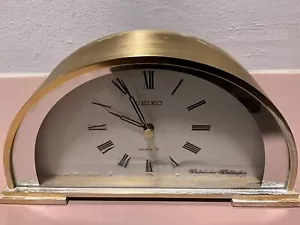 Seiko Westminster-Whittington Mantel Desk Chime Clock Quartz In Working Order - Picture 1 of 7