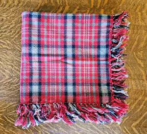 Tovaglia Cassa Barile Cameron Plaid Frange 60x60 Quadrata Rosso Nero Cotone - Foto 1 di 5