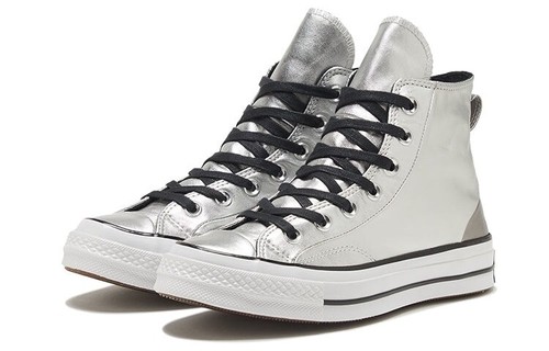 nuovo CHUCK donna 6 5 converse Taylor 70 ALTA' METALLO DIAMANTE ARGENTO