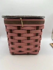 Cesta alta de pañuelos Longaberger 2012 rosa y marrón - Imagen 1 de 6