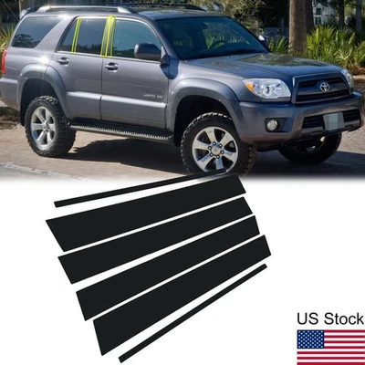 6 piezas cubiertas de puerta postes de pilar negros brillantes para piano para Toyota 4Runner 2003-2009   Foto 1 de 4