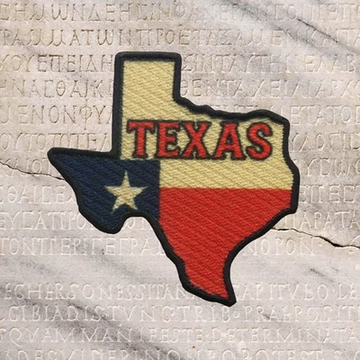 TEXAS FLAG IRON ON PATCH 3.5" Lone Star State Shape Applique NEW TX - Image 1 of 4