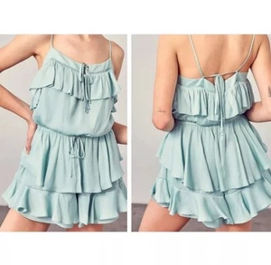 NWT Mustard Seed Seafoam Mint Green Ruffle Romper Small - Picture 1 of 7