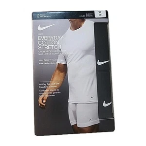 Nike Herren T-Shirt Schwarz XL 2er Pack Baumwolle Sport Gym Laufen Freizeit Komfort NEU - Bild 1 von 2