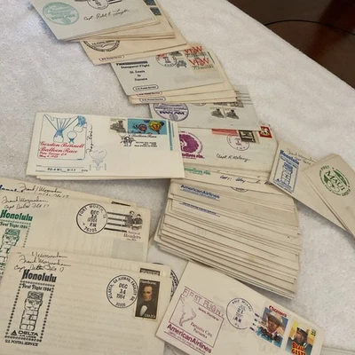 U.S.-1984-1990-DIFFERENTS AIRLINES-U.S.P.S.-FIRST FLIGHT-LOT OF 100 COVERS-# 609 - Image 1 of 4