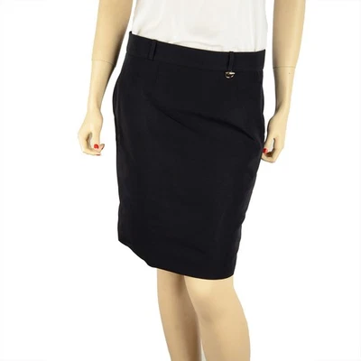 FALDA LÁPIZ GUCCI NEGRA MEZCLA DE ALGODÓN HERRAJES DE FIRMA $650 talla IT 40 US 4 Foto 1 de 4