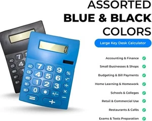LARGE Tilt Display Jumbo Desktop Calculator Big Button School Office Desk-ASST - Picture 1 of 10