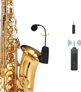 Sistema de micrófono de saxofón inalámbrico clip en instrumento adecuado para saxofones pie - Imagen 1 de 7