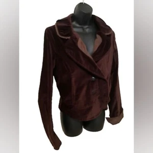 Plein Sud France Samt Y2K Blazer Dunkelbraun M - Bild 1 von 8