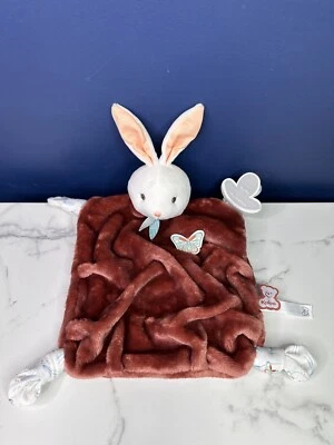 Kaloo rusty brown bunny comforter baby soft toy blankie blanket rabbit plume - Image 1 of 4