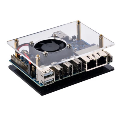 Orange Pi 5 Plus Custodia Acrilica Starter Kit Guscio Trasparente con Alimentazione Ventola - Immagine 1 di 4