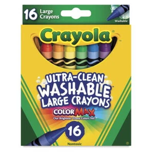 Crayola Large Washable Crayons 16 Ct School Supplies for Kindergarten Toddler Cr - Picture 1 of 2