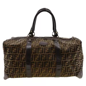 FENDI Zucca Boston bag vintage Brown canvas unisex - Picture 1 of 12